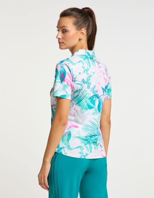 Joy Sportswear Poloshirt EDDA Sportives Poloshirt mit tropischem Druckmotiv Blitzangebot