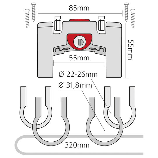 Klickfix für Lenker mit Ø 22–26 mm und Ø 31,8 mm Zeitbegrenzte Promotion
