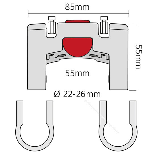Klickfix Standard – für Lenker Ø 22–26 mm Nur für heute