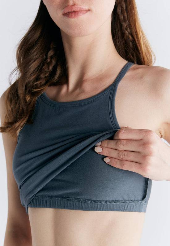 Leela Cotton 1217-068 | Crop-Top - Dunklerschiefer Black Friday