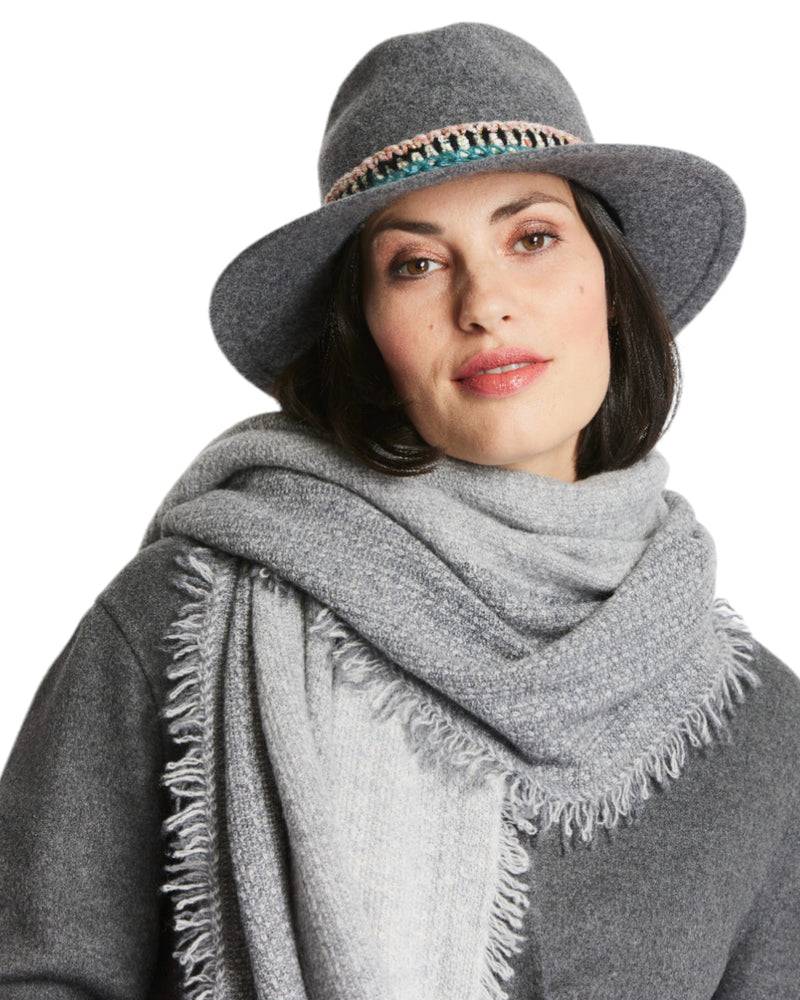 Loevenich Damen Woll-Fedora - Anthrazit meliert Bis zu 50% Rabatt