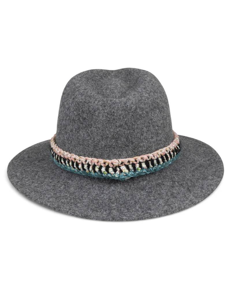 Loevenich Damen Woll-Fedora - Anthrazit meliert Bis zu 50% Rabatt