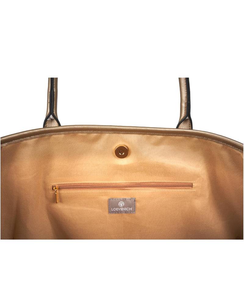 Loevenich Set: gehäkelter Strohhut plus Tasche-Gold Bis zu 65% Rabatt