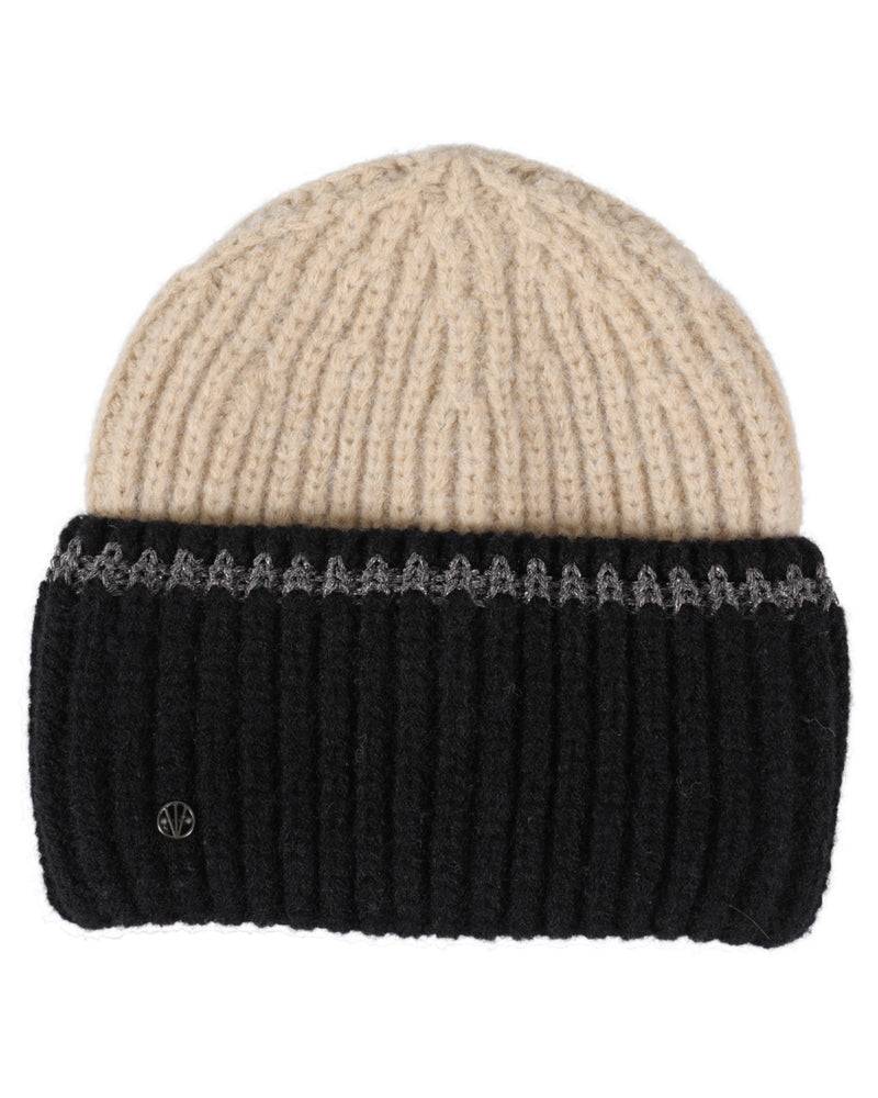 Loevenich SET Strickmütze + Schal - Beige-Schwarz Sonderangebot der Fabrik