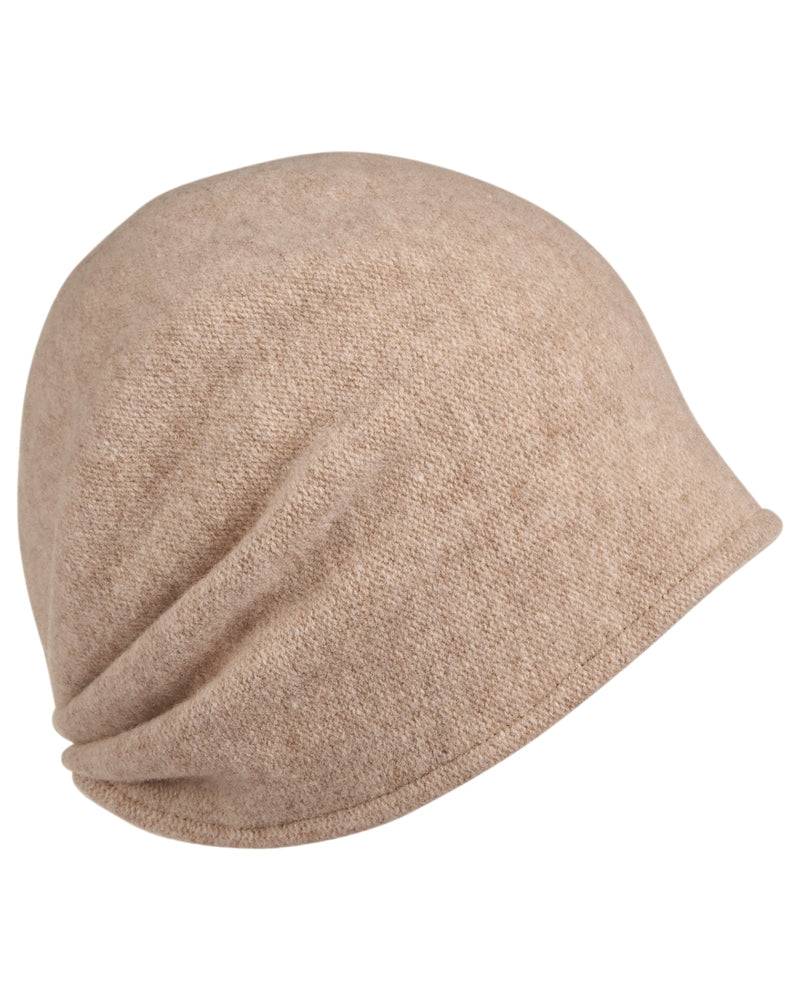 Loevenich Woll-Beanie, hinten gerafft in Beige melange Black Friday Preise