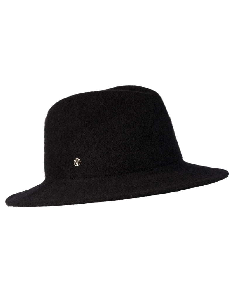 Loevenich Damen Woll-Fedora - Schwarz zollfrei