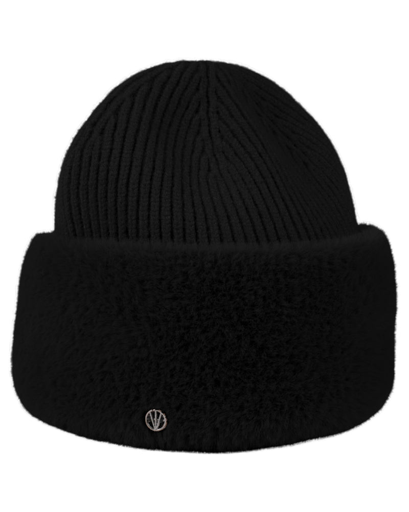 Loevenich Fake Angora Mütze - Schwarz Wochenangebot