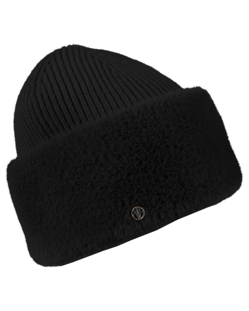 Loevenich Fake Angora Mütze - Schwarz Wochenangebot