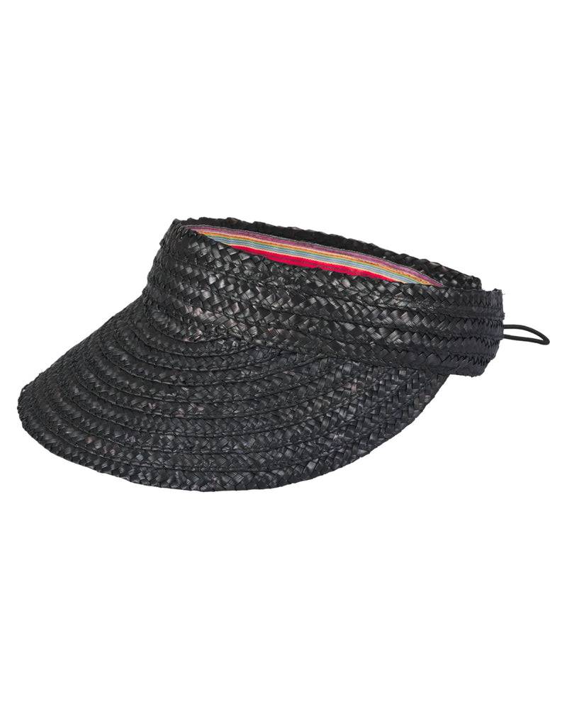 Loevenich Strand- und Sport-Visor aus Stroh-Schwarz Discount Store für neue Produkte