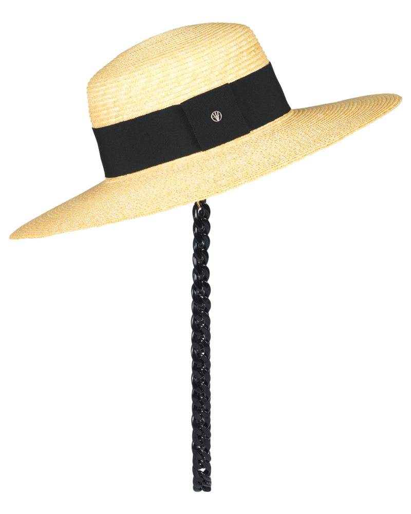 Loevenich Matelot-Strohhut mit Kette-Natur-Schwarz 2025
