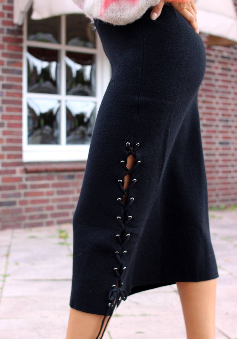 Miss Goodlife Skirt Knitted – black Exklusive Angebote