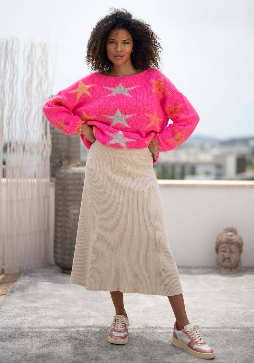 Miss Goodlife Skirt Knitted long – cream Blitzangebot