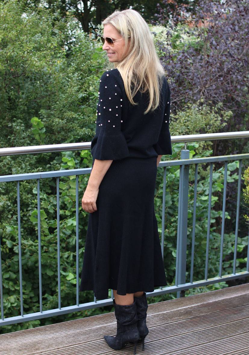 Miss Goodlife Skirt Knitted long – black Neuheiten