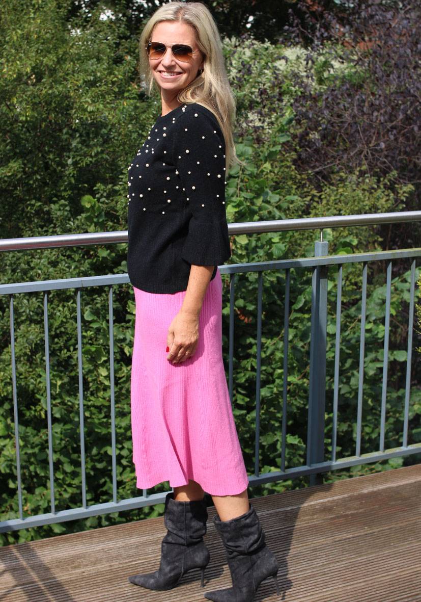 Miss Goodlife Skirt Knitted long – pink Kauf eins, bekomm eins gratis