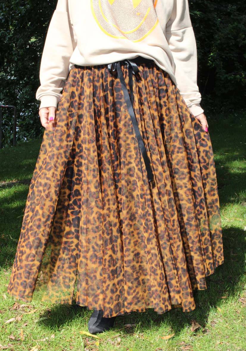 Miss Goodlife Maxirock Tüll Leo allover – lightbrown Riesige Ersparnisse