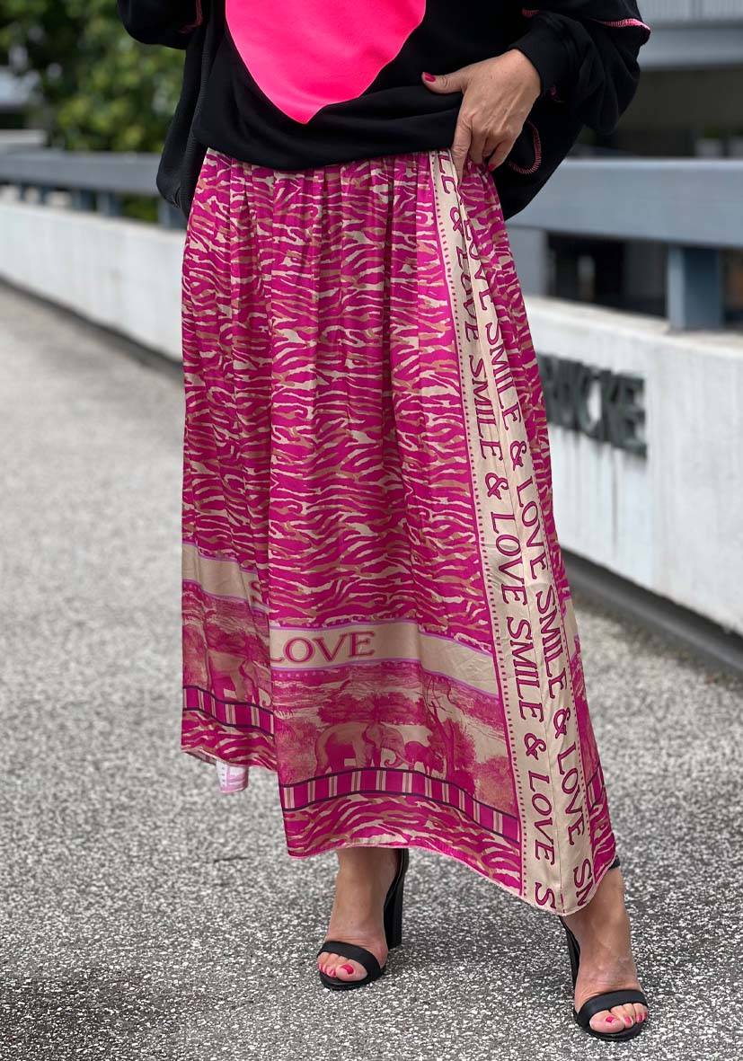 Miss Goodlife Maxirock Pink Zebra Letzte 2 Tage