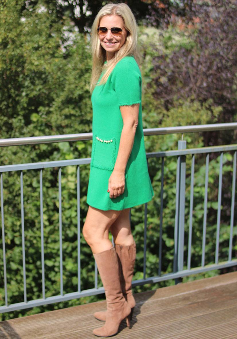 Miss Goodlife Dress Knitted short – green Exklusive Angebote