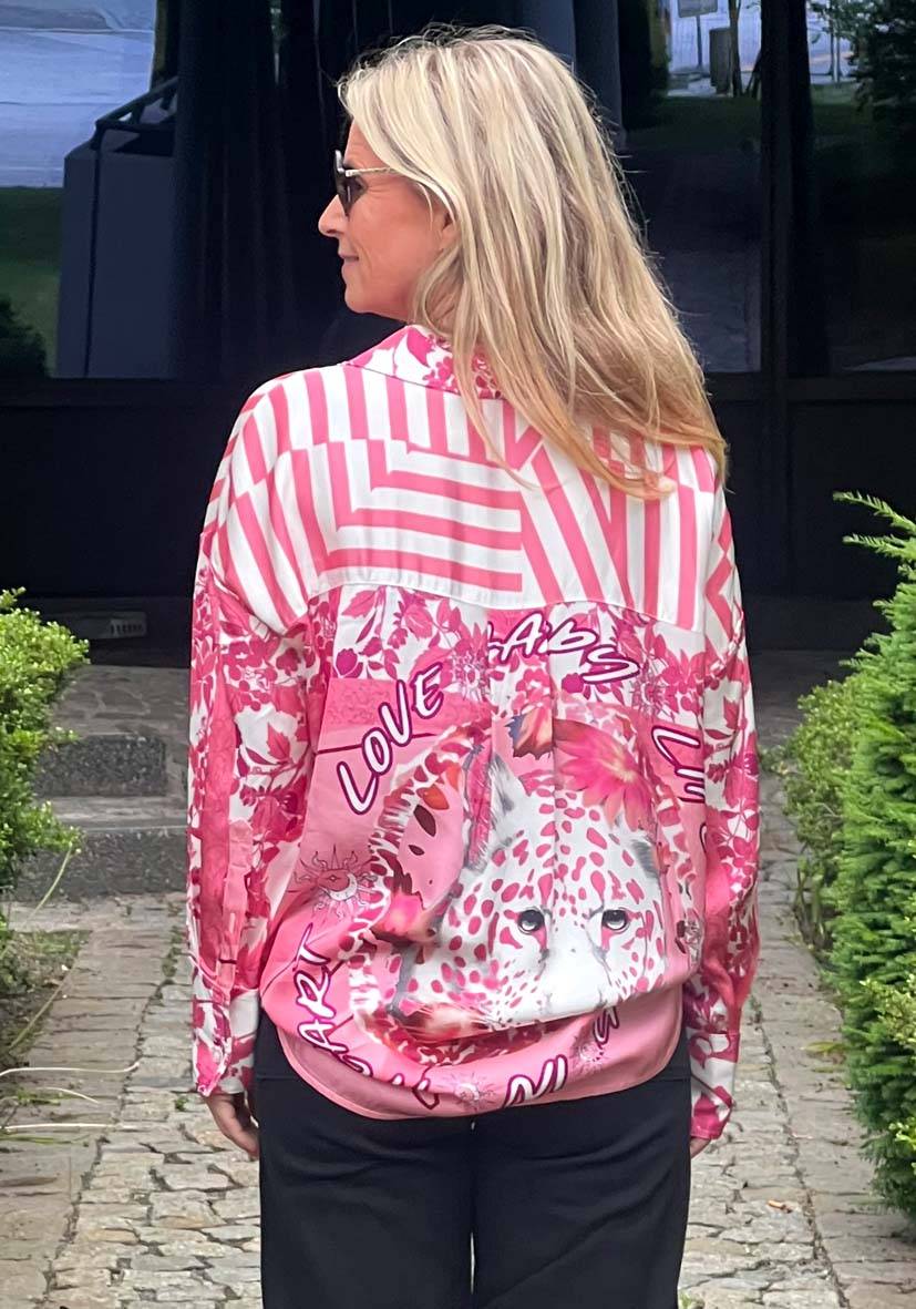 Miss Goodlife Bluse Flowers and Stripes Kauf eins, bekomm eins gratis