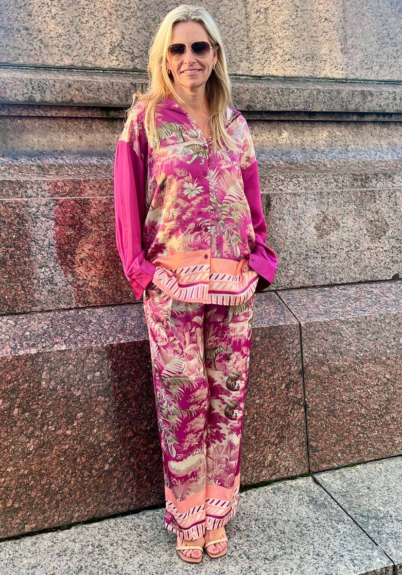 Miss Goodlife Blouse Tiger in the jungle – berry Tiefpreis
