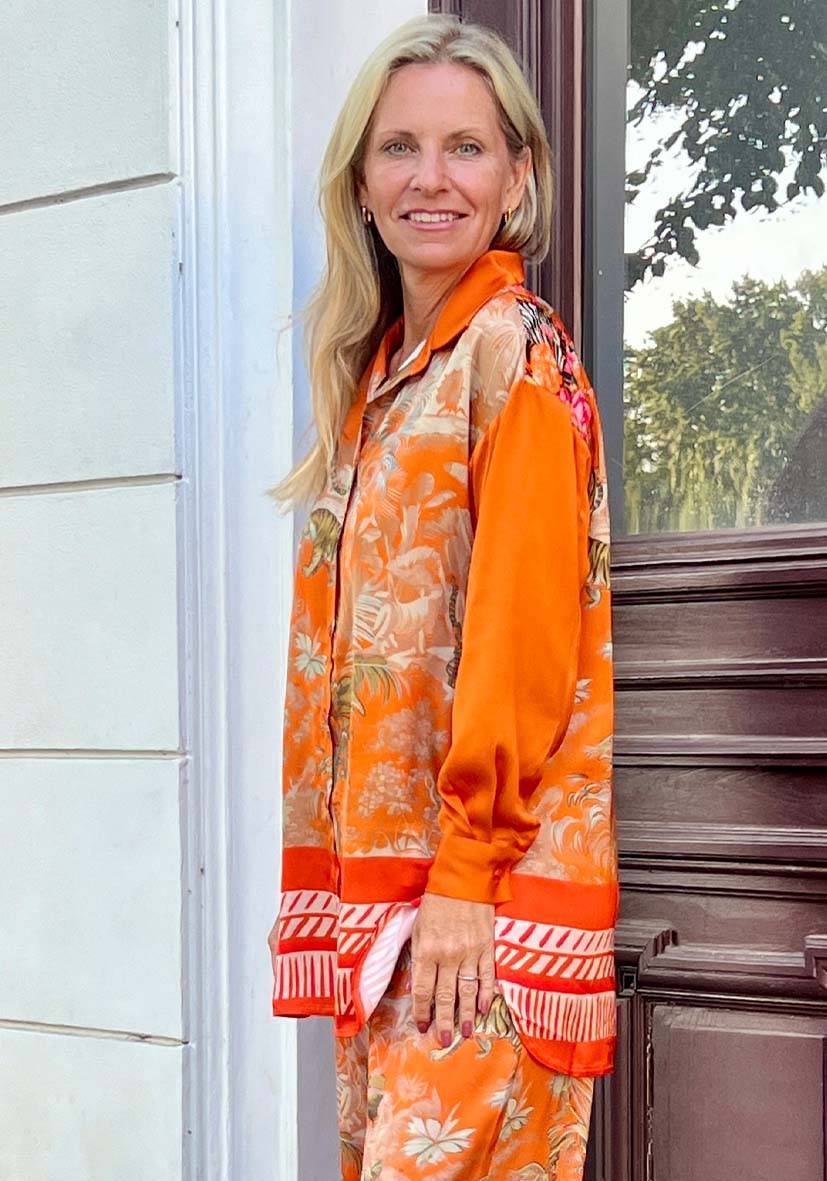 Miss Goodlife Blouse Tiger in the jungle – orange Super Sparpreis