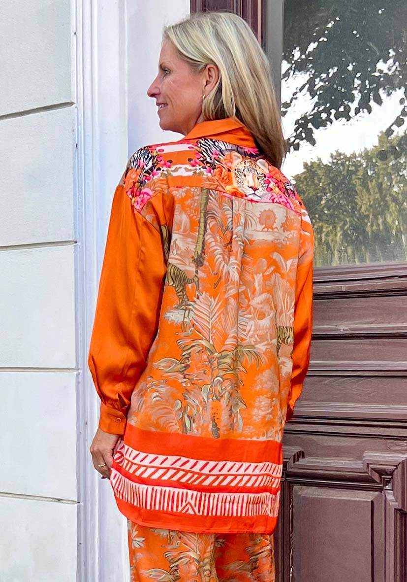 Miss Goodlife Blouse Tiger in the jungle – orange Super Sparpreis