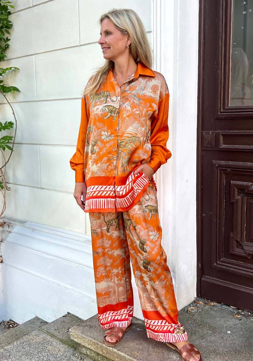 Miss Goodlife Blouse Tiger in the jungle – orange Super Sparpreis