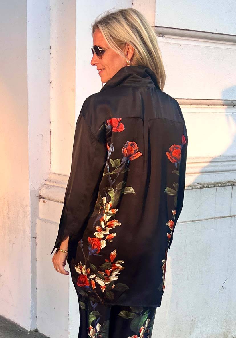 Miss Goodlife Blouse Roses black Bis zu 60% Rabatt