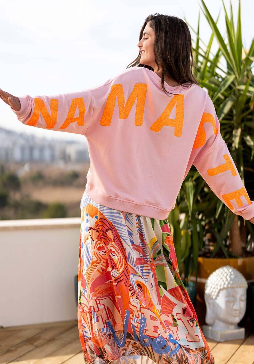 Miss Goodlife Roundneck Double Namasté Glitter – rose Schlussverkauf