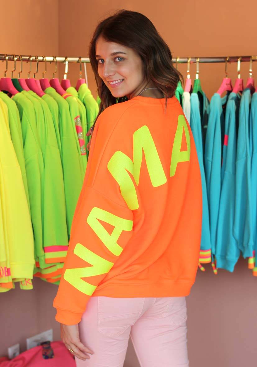 Miss Goodlife Roundneck Double Namasté Glitter – neonorange Meist gekauft