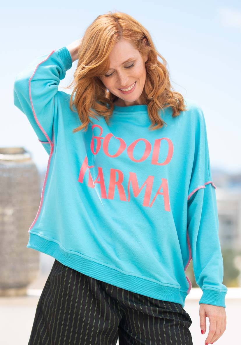 Miss Goodlife Roundneck Good Karma Good Luck – turquoise Versandkostenfrei
