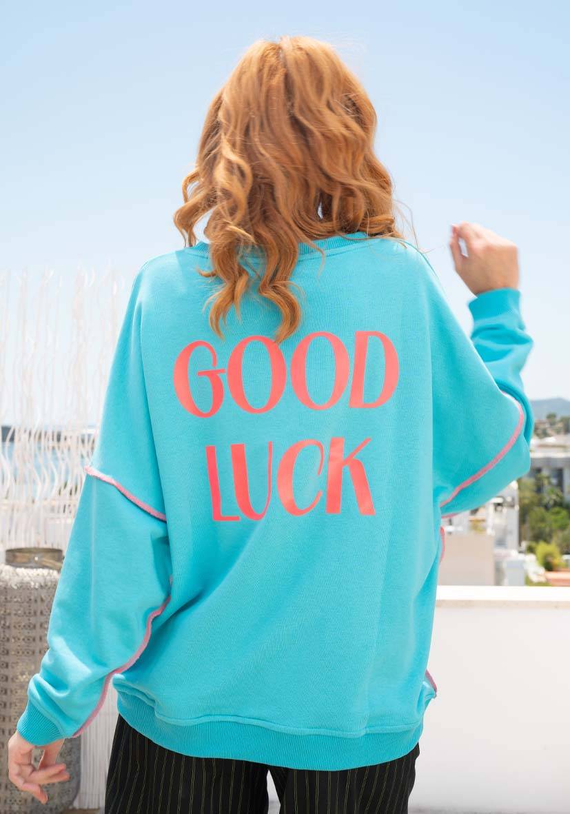 Miss Goodlife Roundneck Good Karma Good Luck – turquoise Versandkostenfrei