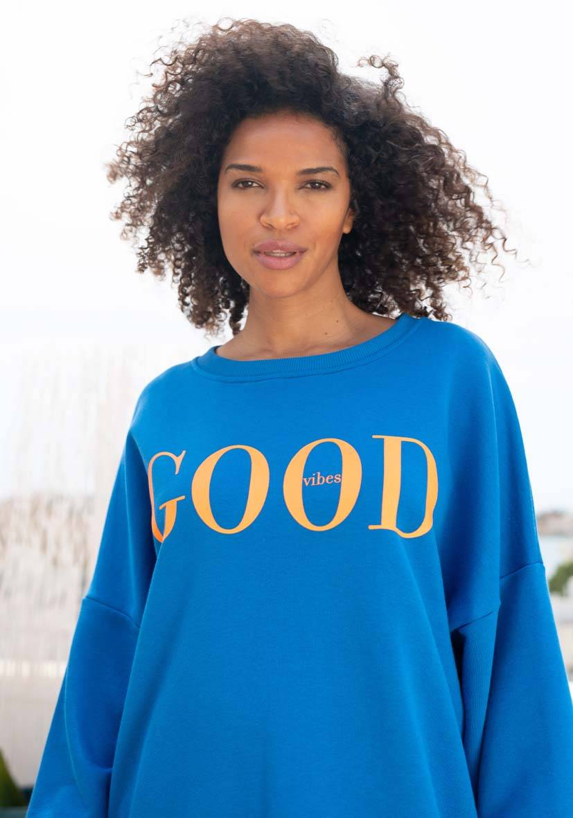 Miss Goodlife Roundneck Good Vibes – blue Großer Ausverkauf