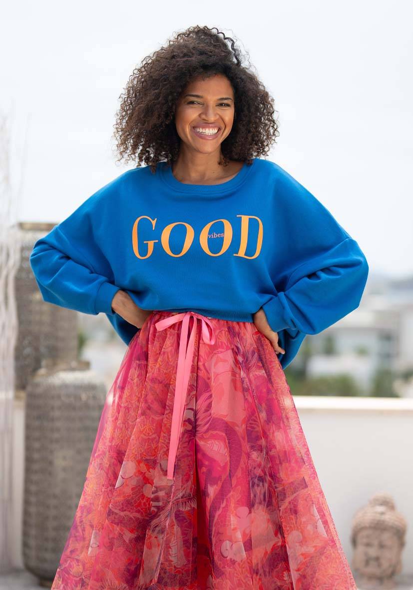 Miss Goodlife Roundneck Good Vibes – blue Großer Ausverkauf