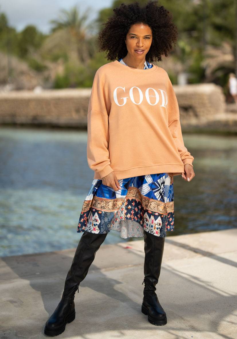 Miss Goodlife Roundneck Good Vibes – puder Begrenztes Angebot