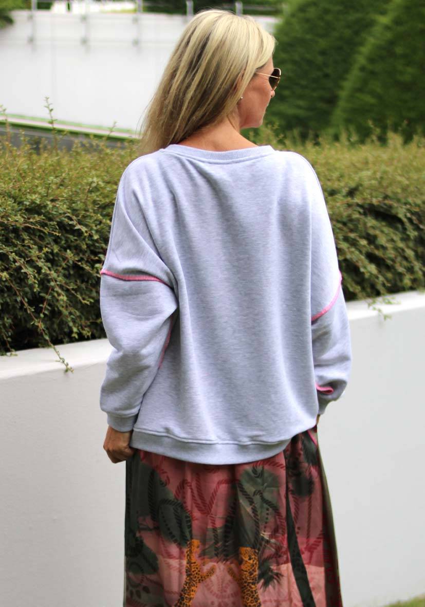 Miss Goodlife Roundneck Peace – lightgrey Heißer Verkauf