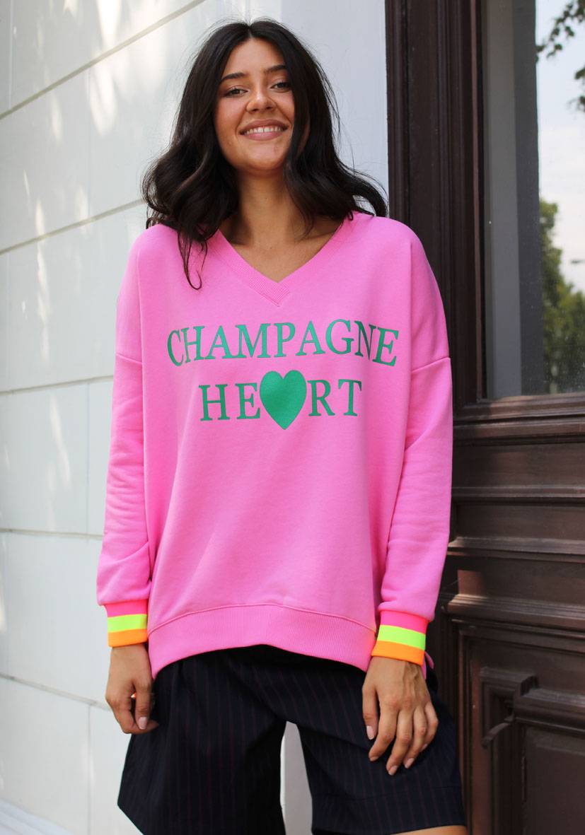 Miss Goodlife V-Neck Champagne Heart – rose Clearance-Verkauf