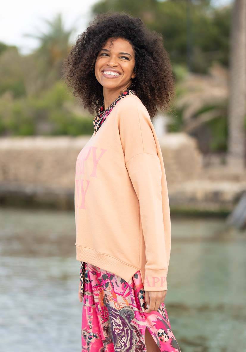 Miss Goodlife V-Neck Happy Day – puder Verkauf