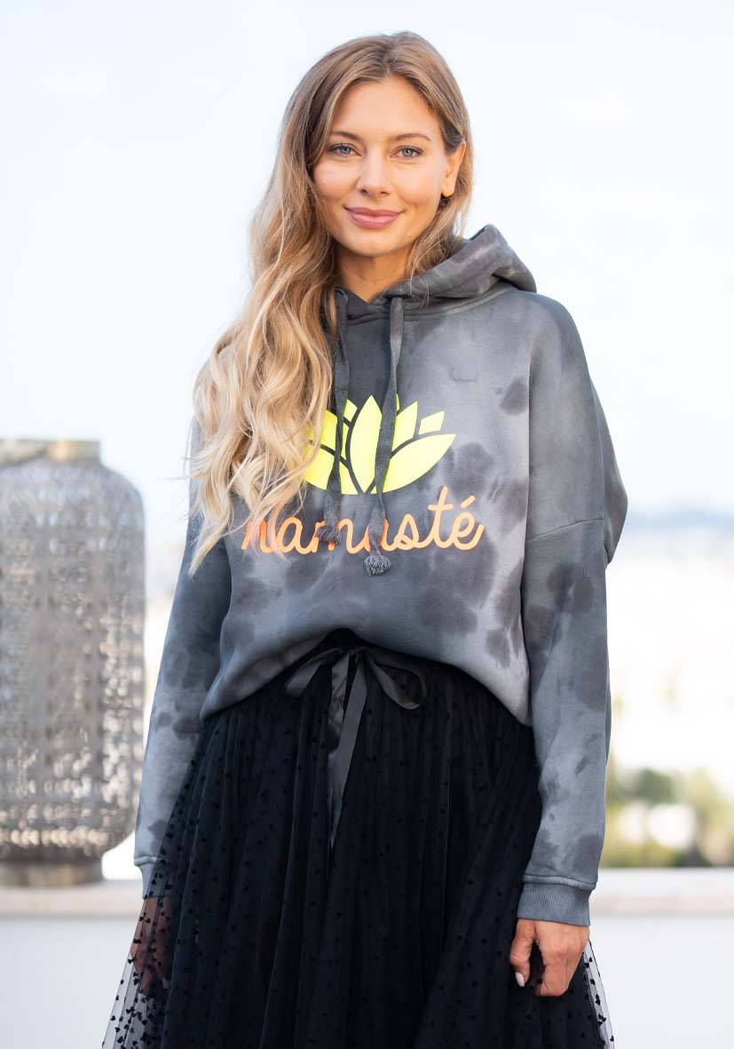 Miss Goodlife Hoodie Namasté Batik! – anthracite Exklusivangebot