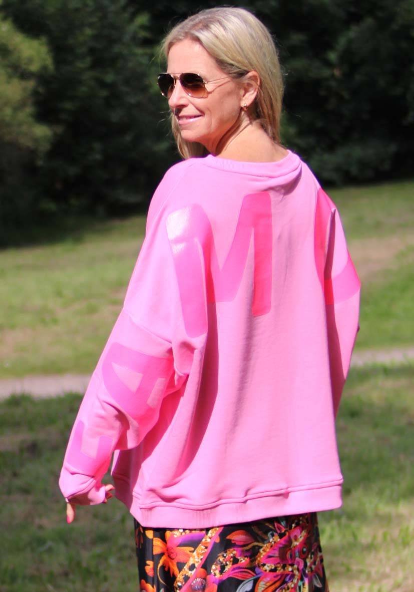 Miss Goodlife Roundneck Famous Heartface Strass – rose Neueste Mode