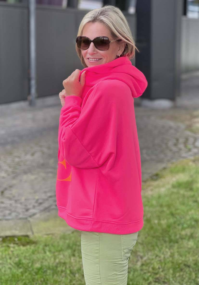 Miss Goodlife Hoodie Love Heartface – neonpink/neonorange Neuheiten