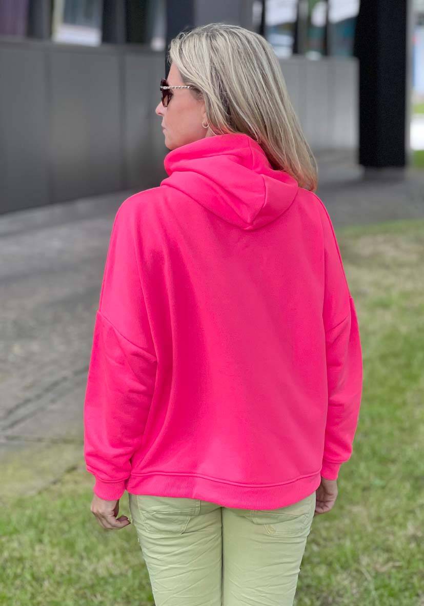 Miss Goodlife Hoodie Love Heartface – neonpink/neonorange Neuheiten