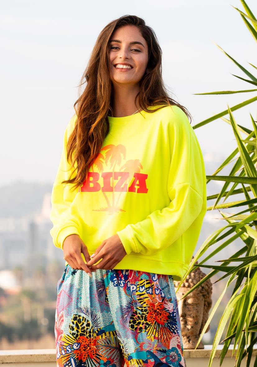 Miss Goodlife Roundneck Ibiza Palm – neonyellow Räumungsverkauf