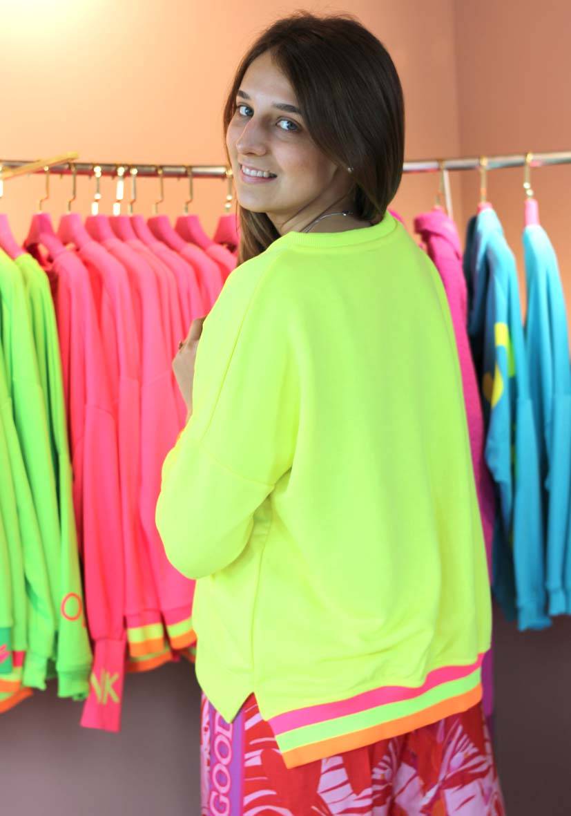 Miss Goodlife V-Neck L(i)ebe Glitter – neonyellow Nur für heute