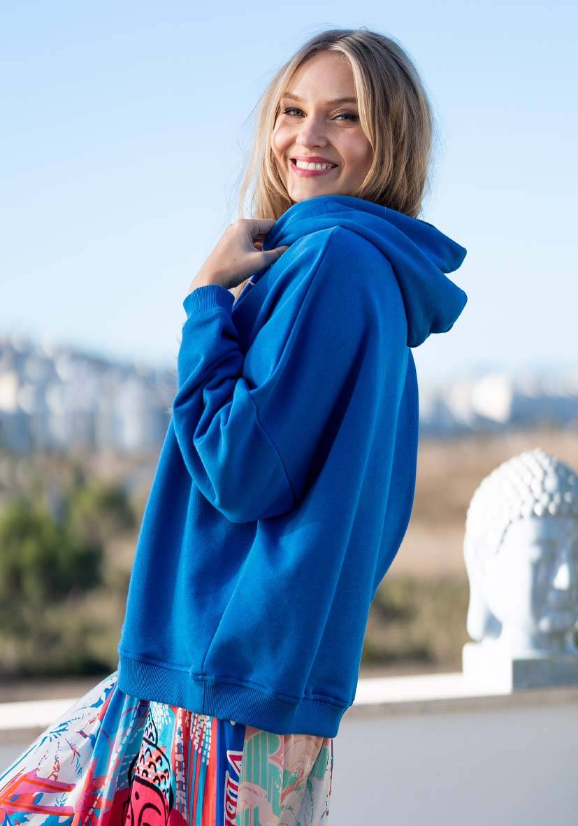 Miss Goodlife Hoodie Love Heartface – blue/neonorange Bis zu 55% Rabatt