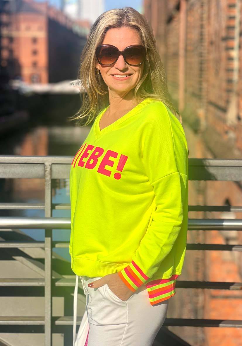 Miss Goodlife V-Neck Liebe – neonyellow 50% Rabatt mit kostenlosem Versand