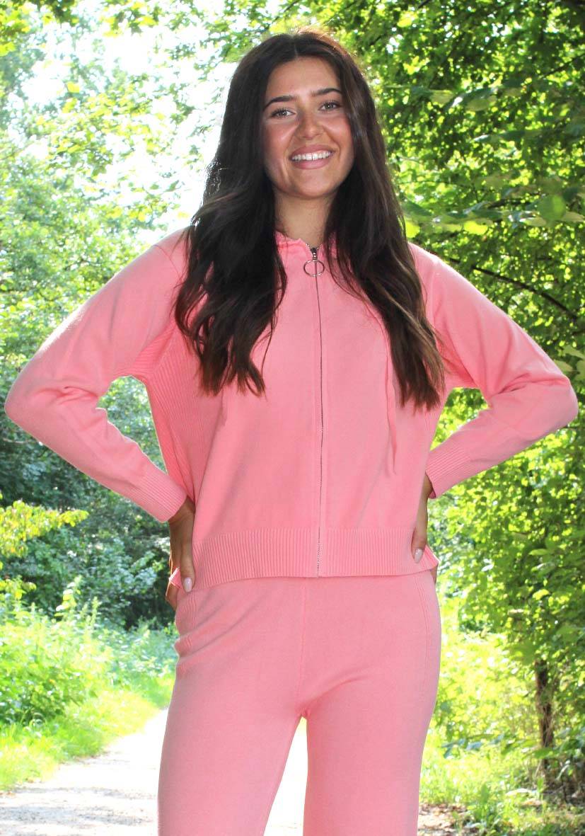 Miss Goodlife Cardigan Knitted Zipper – peach Saisonschlussverkauf