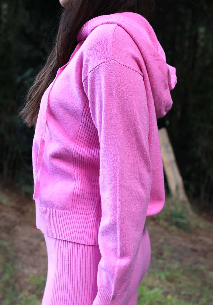 Miss Goodlife Cardigan Knitted Zipper – pink Black Friday