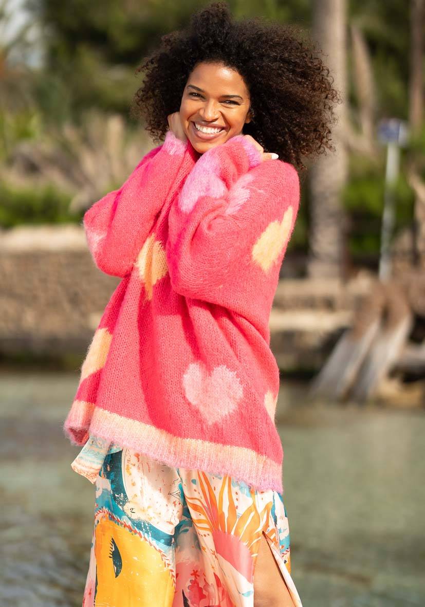 Miss Goodlife Pullover Hearts allover – pink Neueste Mode