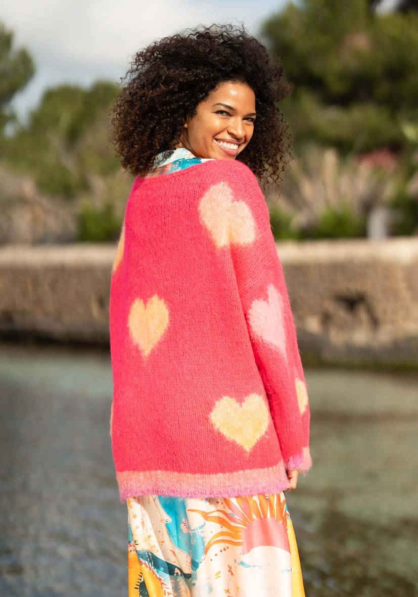 Miss Goodlife Pullover Hearts allover – pink Neueste Mode