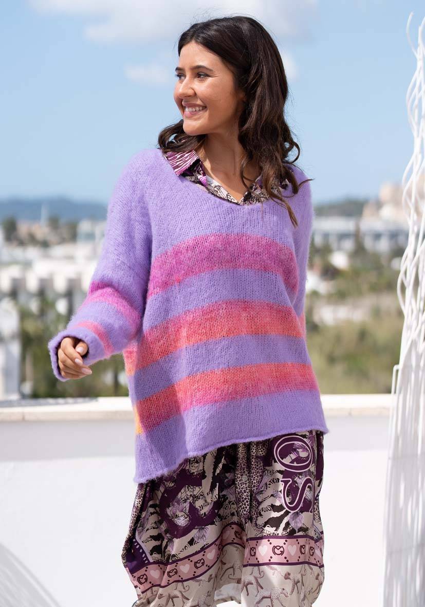 Miss Goodlife Pullover mit multicolor Stripes – velvet Saisonale Angebote